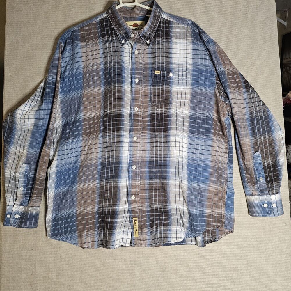 Larry Mahan Western Shirt Pearl Snap Cowboy Collection Plaid Vintage Men's 2XL